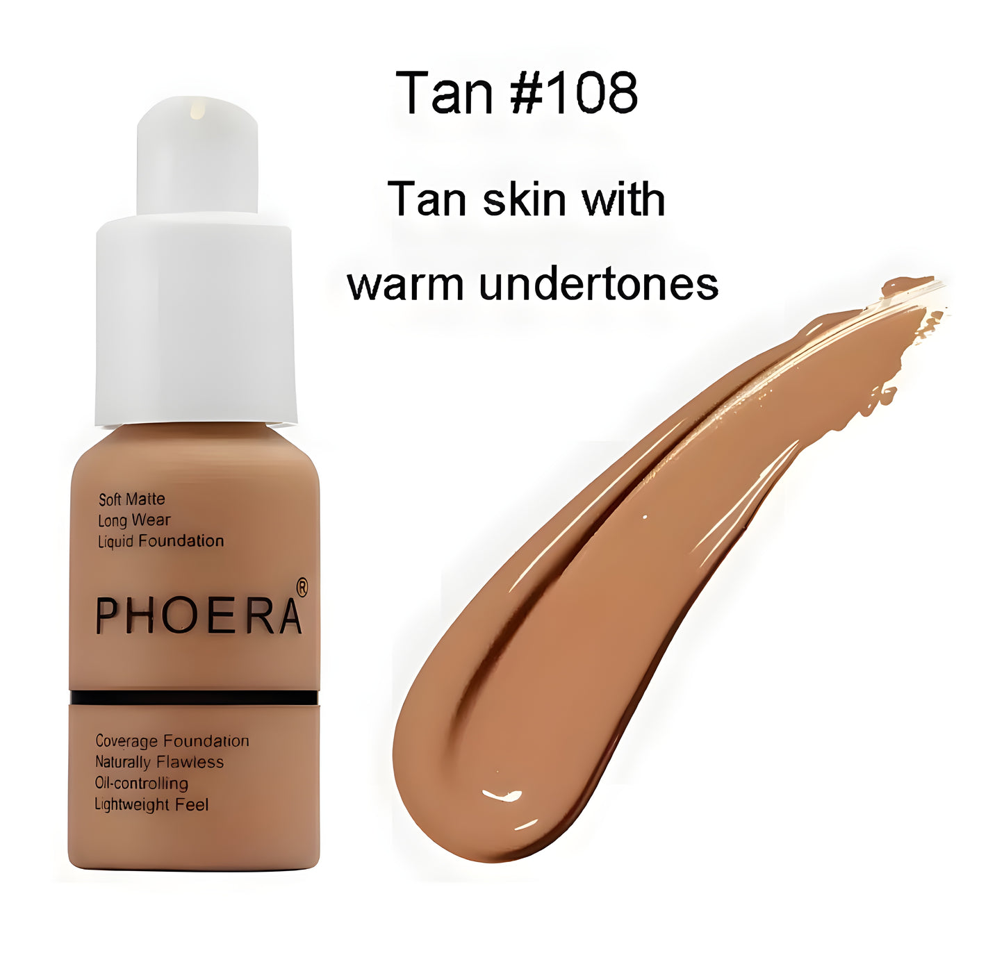 Phoera Liquid Skin Foundation Matte Flawless Full Coverage Face Makeup Concealer