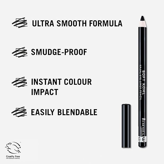 RIMMEL Soft Kohl Kajal Eye Liner Kajal Pencil - 061 Jet Black