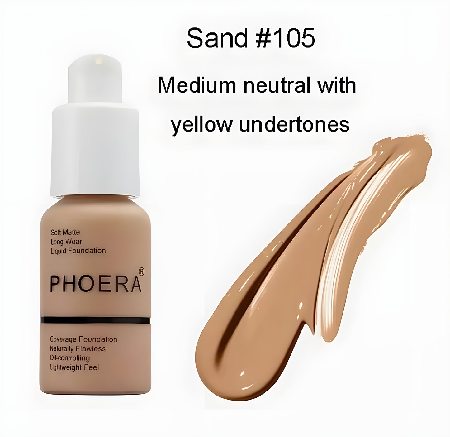 Phoera Liquid Skin Foundation Matte Flawless Full Coverage Face Makeup Concealer