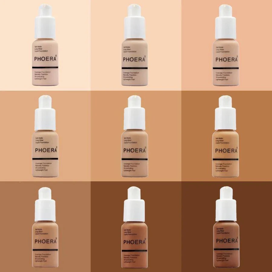 Phoera Liquid Skin Foundation Matte Flawless Full Coverage Face Makeup Concealer